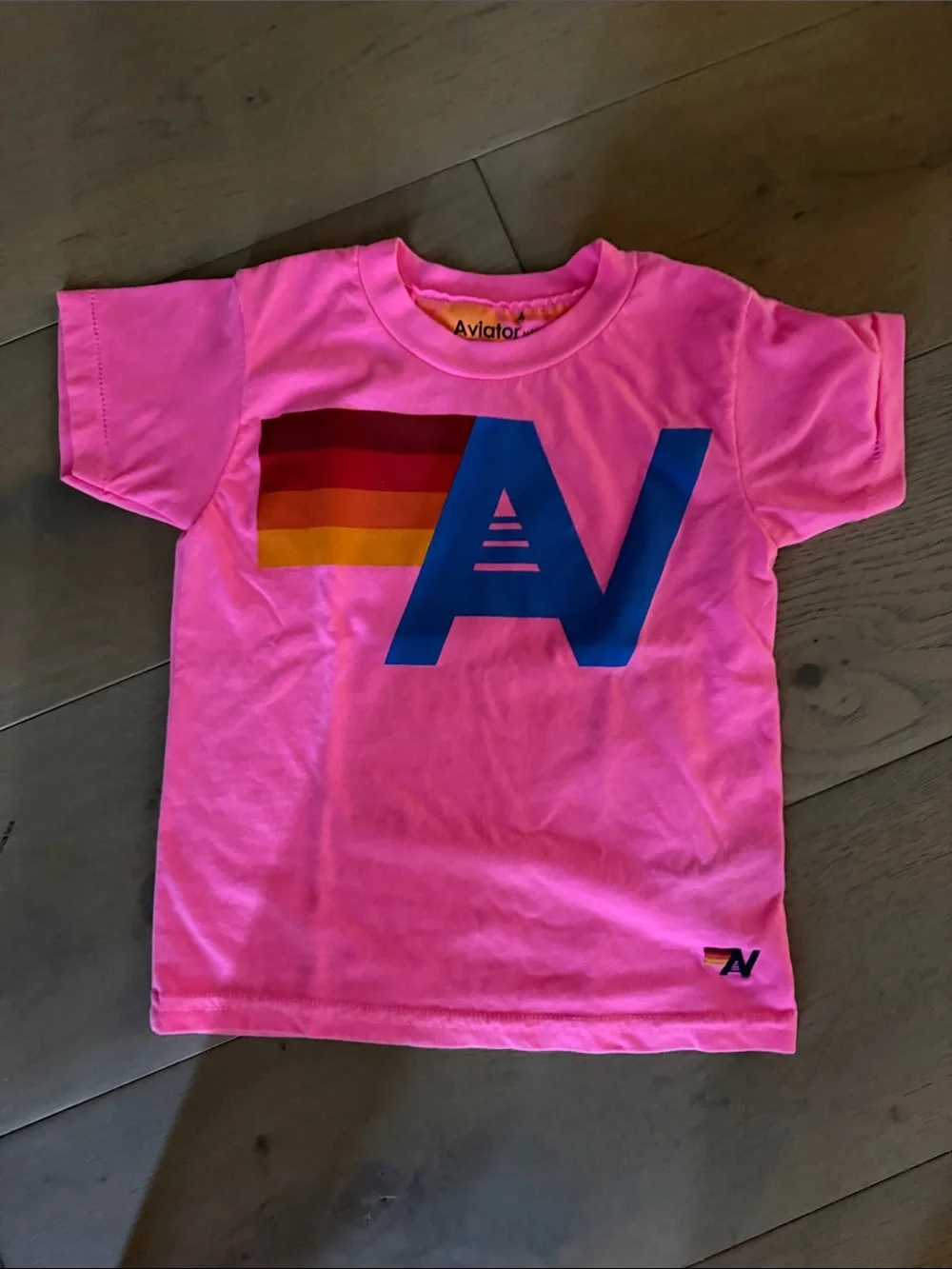 Aviator Nation Kids' Neon Pink Logo Tee